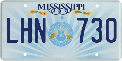 MS license plate LHN730