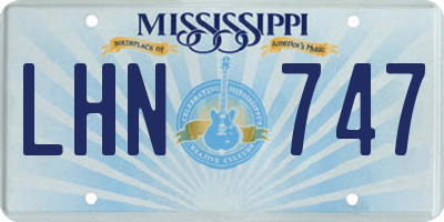 MS license plate LHN747