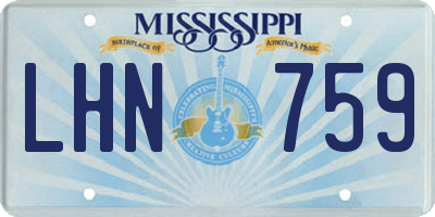 MS license plate LHN759