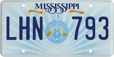 MS license plate LHN793