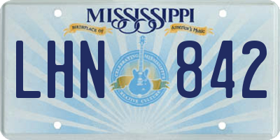 MS license plate LHN842