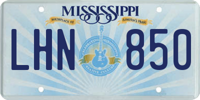 MS license plate LHN850