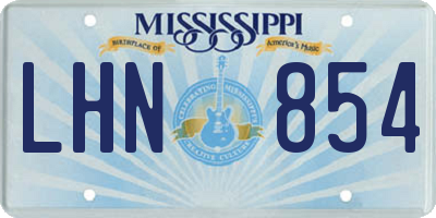 MS license plate LHN854