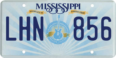 MS license plate LHN856