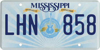 MS license plate LHN858