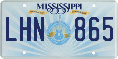 MS license plate LHN865