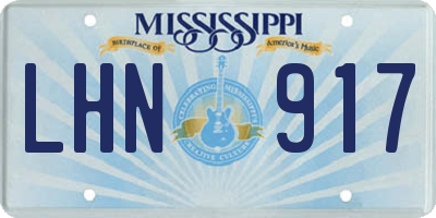 MS license plate LHN917