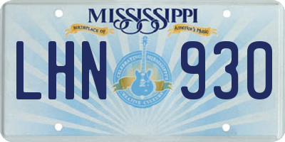 MS license plate LHN930