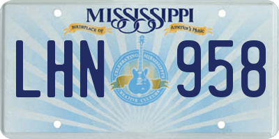 MS license plate LHN958