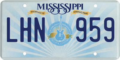 MS license plate LHN959
