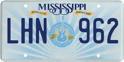 MS license plate LHN962