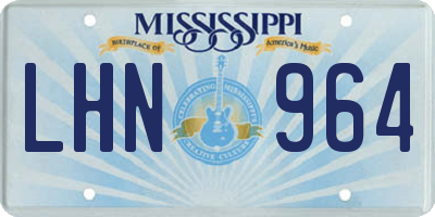 MS license plate LHN964