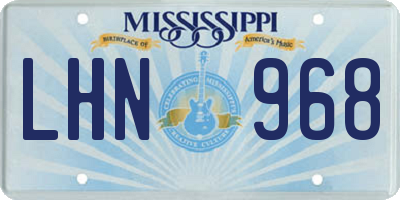 MS license plate LHN968