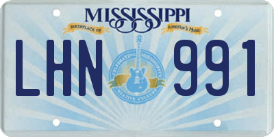 MS license plate LHN991
