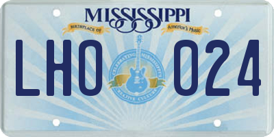MS license plate LHO024