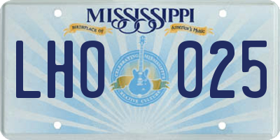 MS license plate LHO025