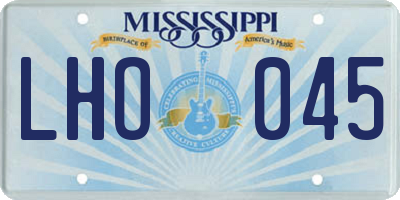 MS license plate LHO045