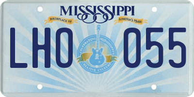 MS license plate LHO055