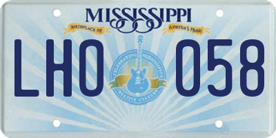 MS license plate LHO058