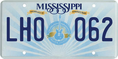 MS license plate LHO062