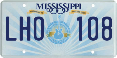 MS license plate LHO108