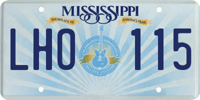 MS license plate LHO115