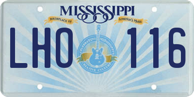 MS license plate LHO116