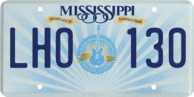 MS license plate LHO130