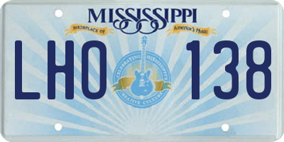 MS license plate LHO138