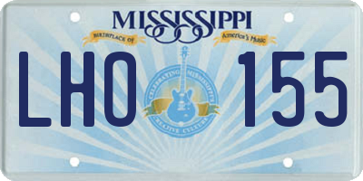 MS license plate LHO155