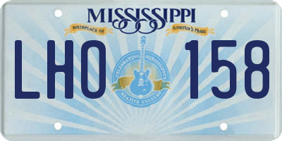 MS license plate LHO158