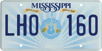 MS license plate LHO160