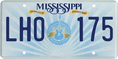 MS license plate LHO175