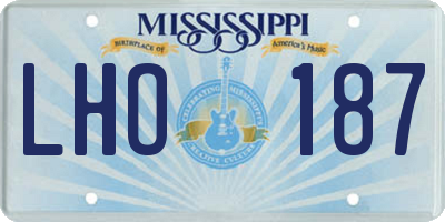 MS license plate LHO187