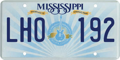 MS license plate LHO192