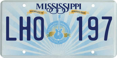 MS license plate LHO197