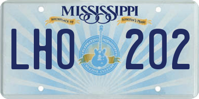 MS license plate LHO202