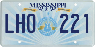 MS license plate LHO221