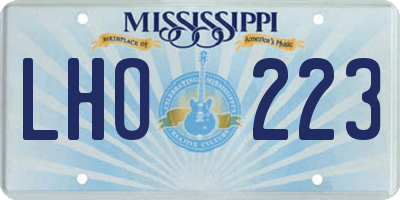 MS license plate LHO223
