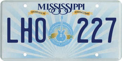 MS license plate LHO227