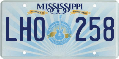 MS license plate LHO258