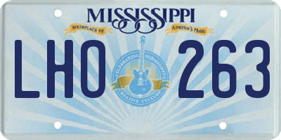 MS license plate LHO263