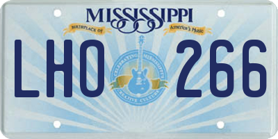 MS license plate LHO266