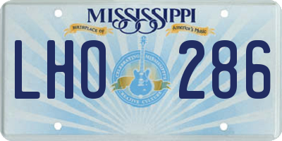 MS license plate LHO286