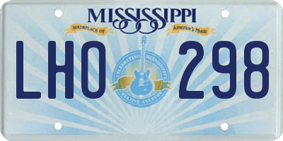 MS license plate LHO298