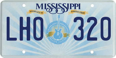 MS license plate LHO320