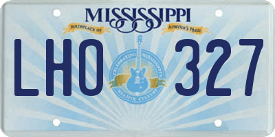 MS license plate LHO327