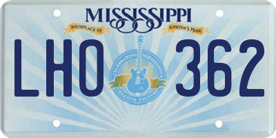 MS license plate LHO362