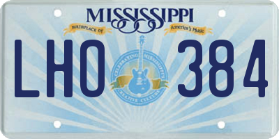 MS license plate LHO384