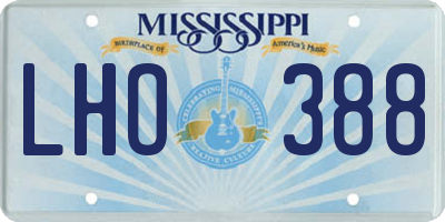 MS license plate LHO388